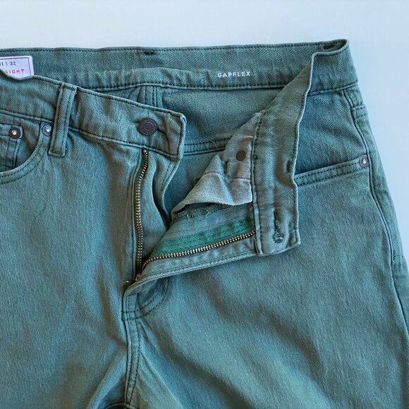 Gap Mens Straight Fit Flex Green Jeans Size 31 x 32 Denim 99% Cotton 1% Spandex - Picture 3 of 13